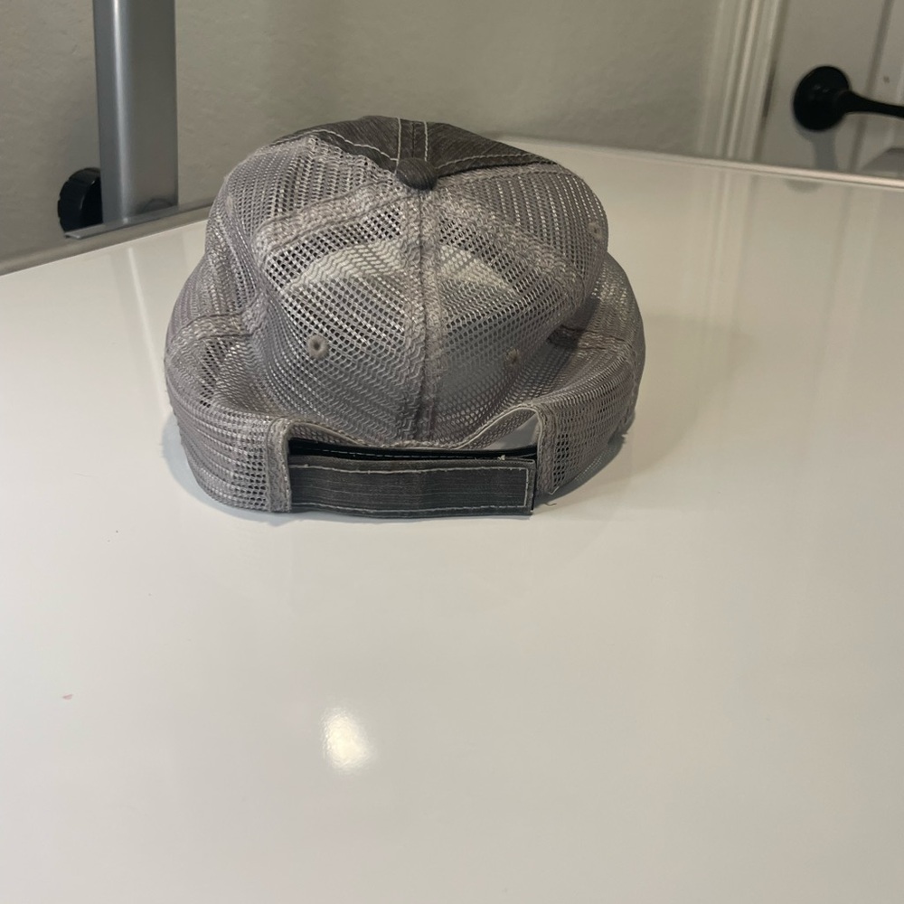 Charcoal Distressed Cap with Embroidered Text - Picture 2 of 5